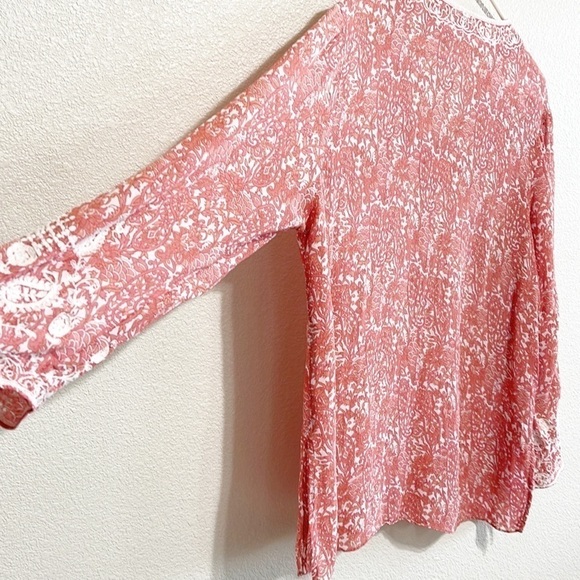 Chico Paisley Embroidery Floral Pattern Woman Blouse Size L - Picture 6 of 10